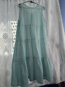 Light Blue Tiered Button-Up Dress