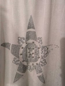 White Knit Sweater with Star Design