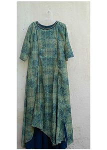 Elegant Teal Printed Ethnic Gown | Stylish Flared