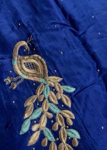 Royal Blue Embroidered Peacock suit