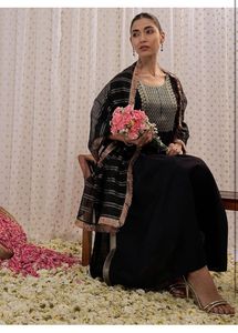 Elegant Black Kurta Set with Dupatta