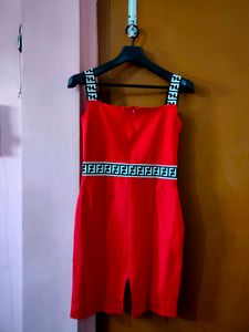 Red Sleeveless Aline Dress