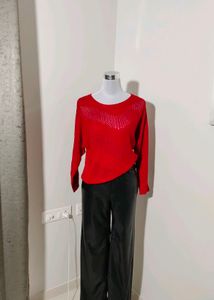 Red Hot Crochet Knitted Sweater🇸‌🇦‌🇱‌🇪24hrs