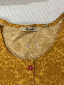 Yellow Printed Kurta