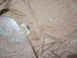 Women's Beige Embroidered anaarkali Kurta