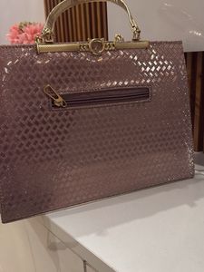 Elegant Pink &amp; Gold Clutch Handbag