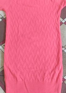 Coral Knit full sleeve bodycon Dress