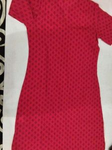 Charming Red Printed Kurta