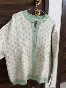 ZARA Pastel Floral Knit Cardigan