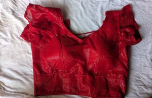 Vibrant Red Sequined Blouse