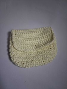 Cream Crochet Clutch Bag