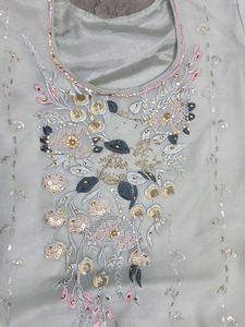 embroidery light colour suit