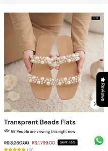 Westside Elegant Pearl Embellished Flat Sandals