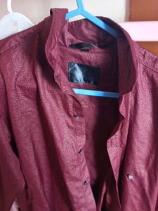 Stylish Maroon Textured Shirt