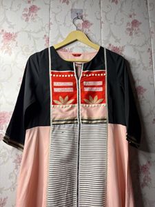 Elegant Pink &amp; Black Kurta for Women