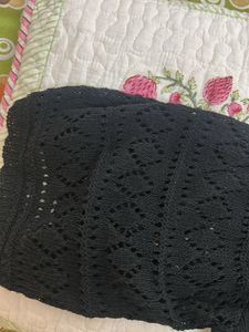 Black woven offshoulder top