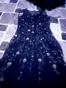 Elegant Navy Embellished Gown
