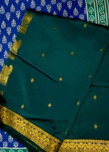 pure silk kanchipattu Teal Saree