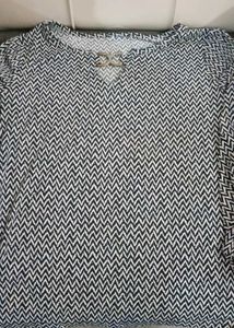 Stylish Chevron Print Bell Sleeve Top
