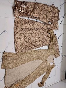 designer dress Elegant Gold Kurta Set with Paisley