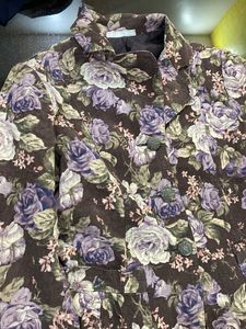 Floral Print Corduroy Jacket