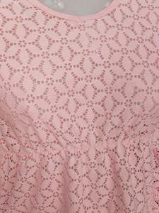 Wonder Nation Pink Crochet Lace Top