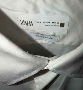 Zara White Regular Fit Shirt