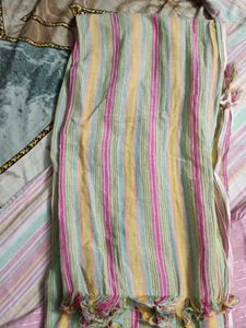 XXL Striped Kurta Set with Dupatta