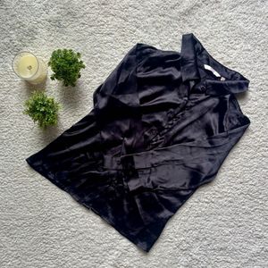 Satin Button-Up Shirt