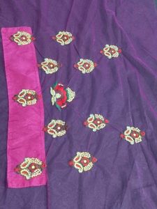 Embroidered Magenta Saree