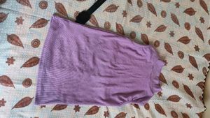 Lavender Ribbed Mock Neck Tank Top