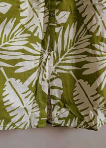 Green Leaf Print Kurta