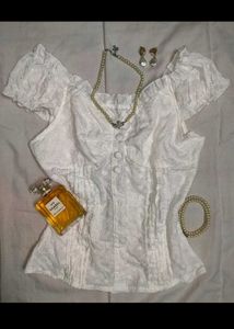 Vintage Coquette embroidered blouse