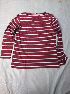 Red &amp; White Striped Long Sleeve Top