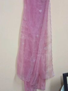 pink organza duppata