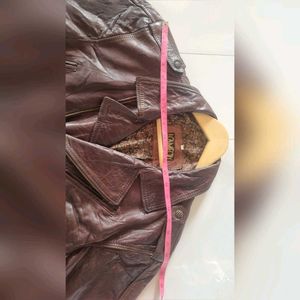 Vintage cropped Leather Biker Jacket