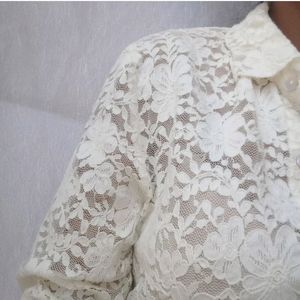Lace White Shirt Fits Bust Upto 44