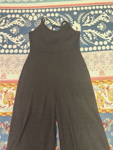 Black Ribbed Jumpsuit