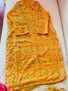 Embellished plazo kurta set