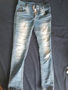 High Waist 3 Button Denim Jeans