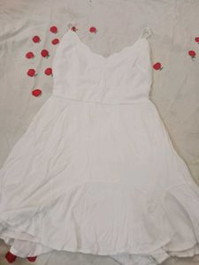 White Ruffled Mini Dress