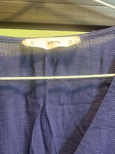 Mango Navy Blue A-line Casual Dress