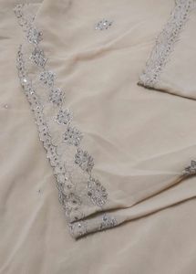 zari  and pearl work Elegant Beige Salwar Suit
