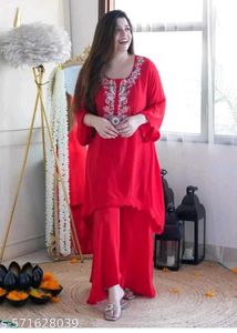 Beautiful Red Kurta Palazzo Set