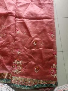 Elegant Pink Embroidered kota Saree