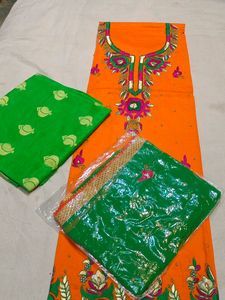 Orange Suit With Print Contrast  Bottom