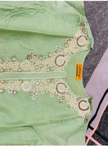 Elegant Light Green Embroidered Kurta
