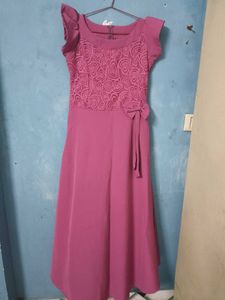 Charming Pink Heart Print Dress