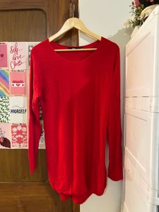 Vibrant Red Long Sleeve Top