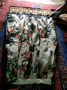 White Floral Skirt .Stiched Length 34